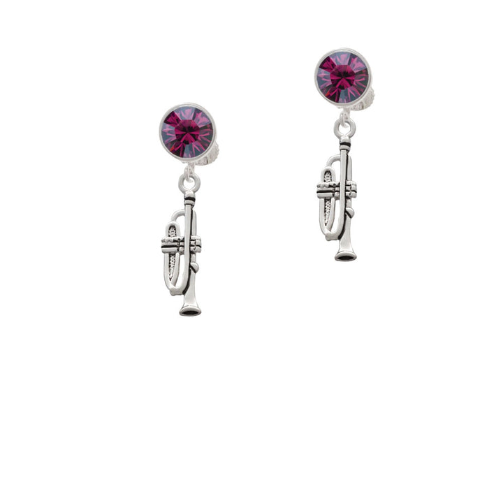 Trumpet Crystal Clip On Earrings Image 8