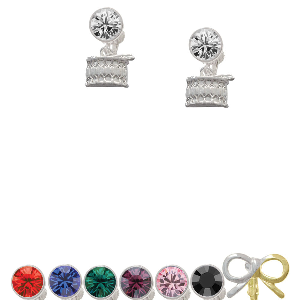 Drum Crystal Clip On Earrings Image 1