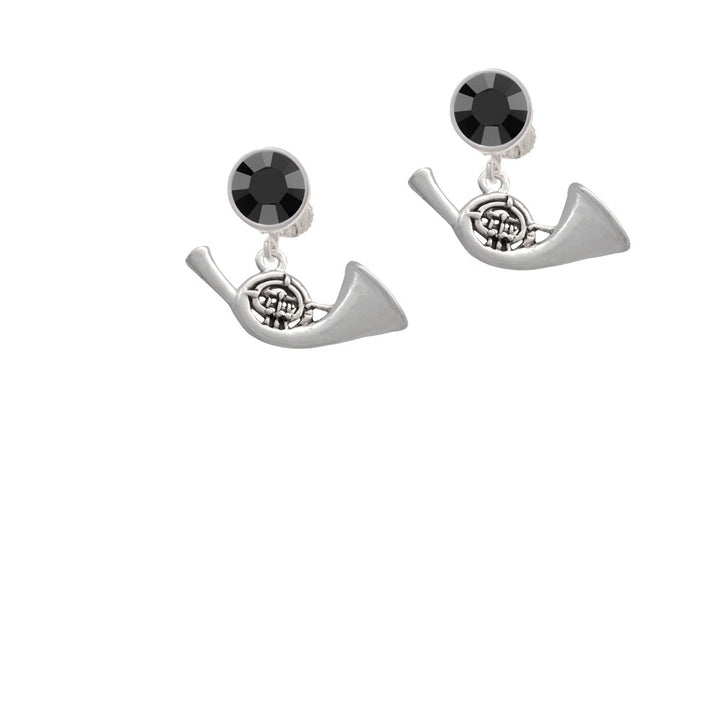 French Horn Crystal Clip On Earrings Image 3