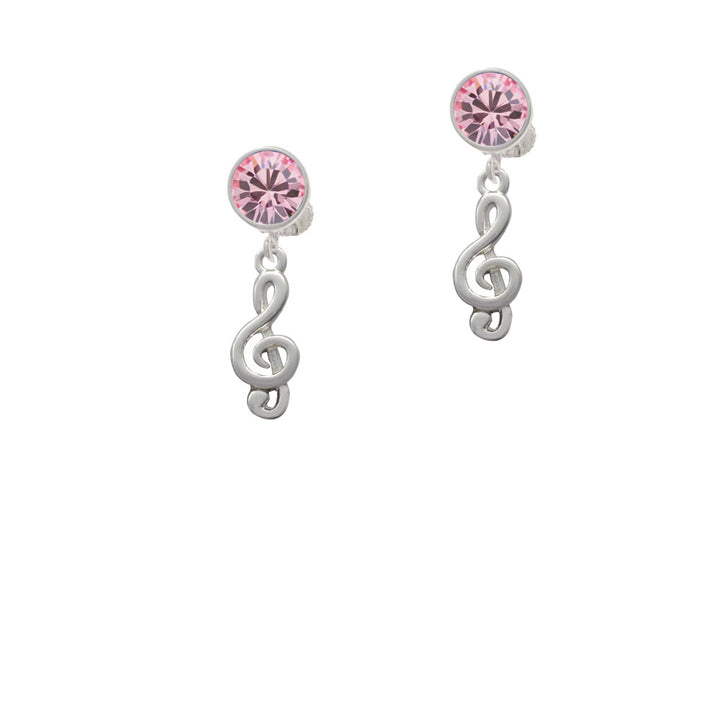 Clef Crystal Clip On Earrings Image 4