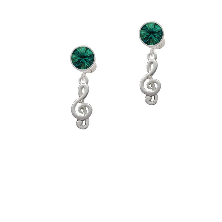 Clef Crystal Clip On Earrings Image 6