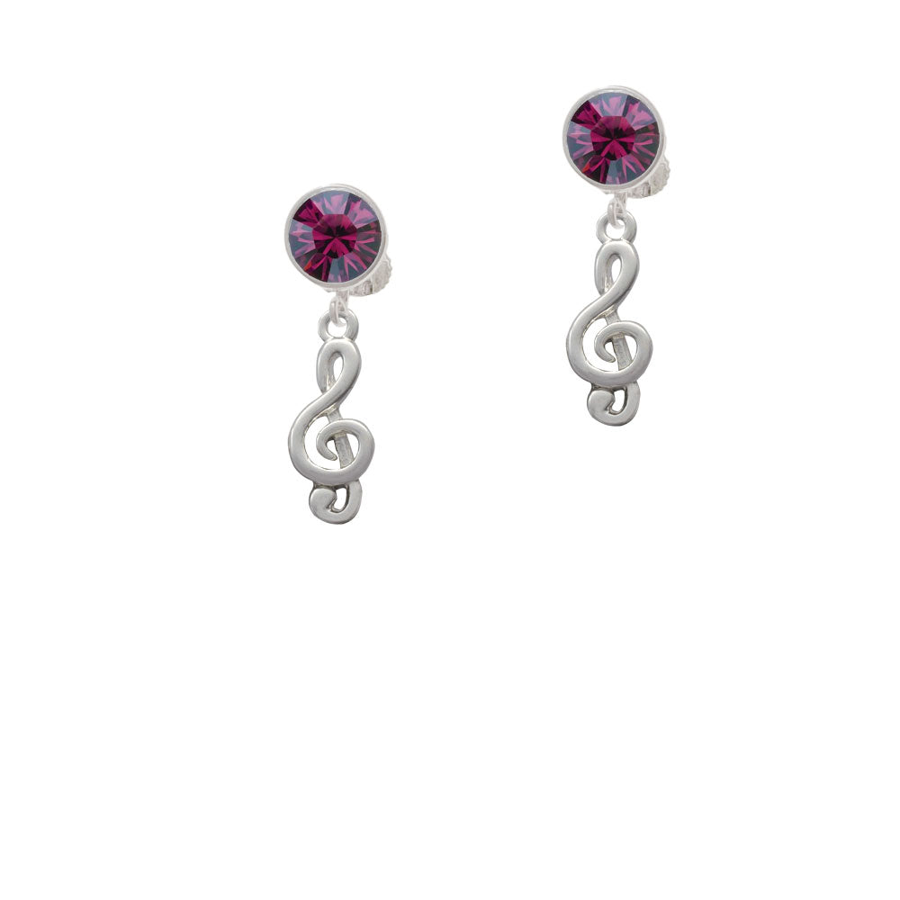 Clef Crystal Clip On Earrings Image 8