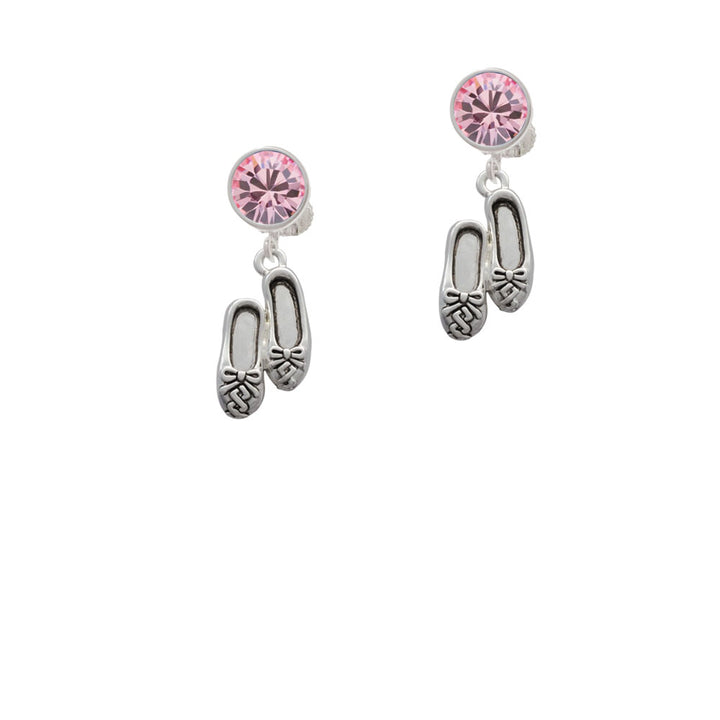 Ballet Slippers Crystal Clip On Earrings Image 4