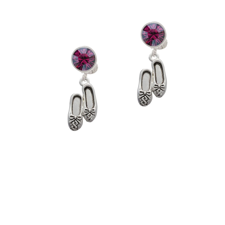 Ballet Slippers Crystal Clip On Earrings Image 8