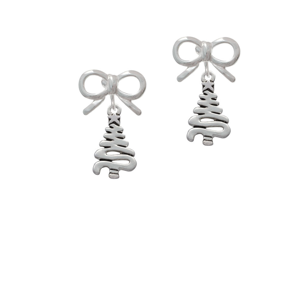 Christmas Tree Zig Zag Crystal Clip On Earrings Image 9