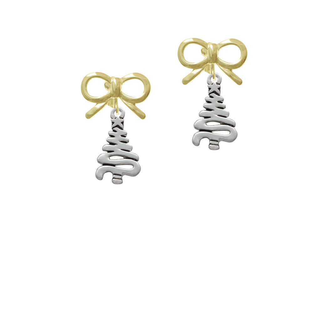 Christmas Tree Zig Zag Crystal Clip On Earrings Image 10