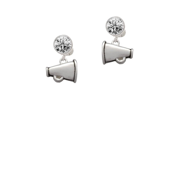 Small Megaphone Crystal Clip On Earrings Image 1