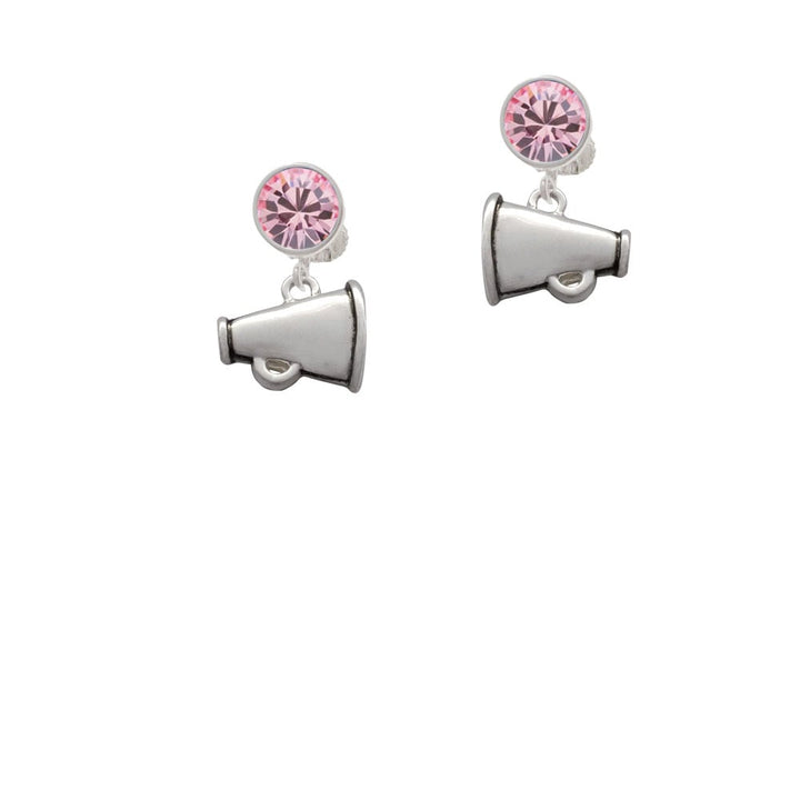 Small Megaphone Crystal Clip On Earrings Image 4