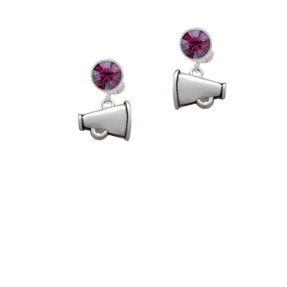 Small Megaphone Crystal Clip On Earrings Image 8