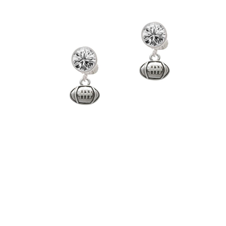 Mini Football Crystal Clip On Earrings Image 2