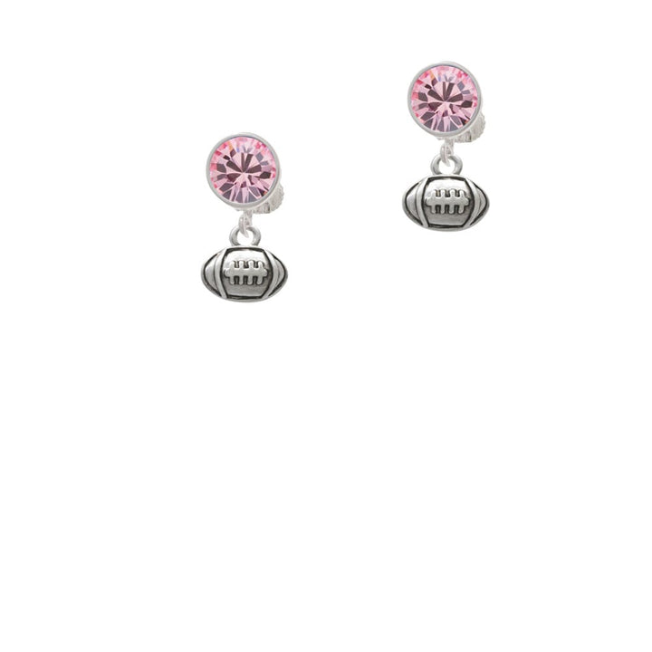 Mini Football Crystal Clip On Earrings Image 1