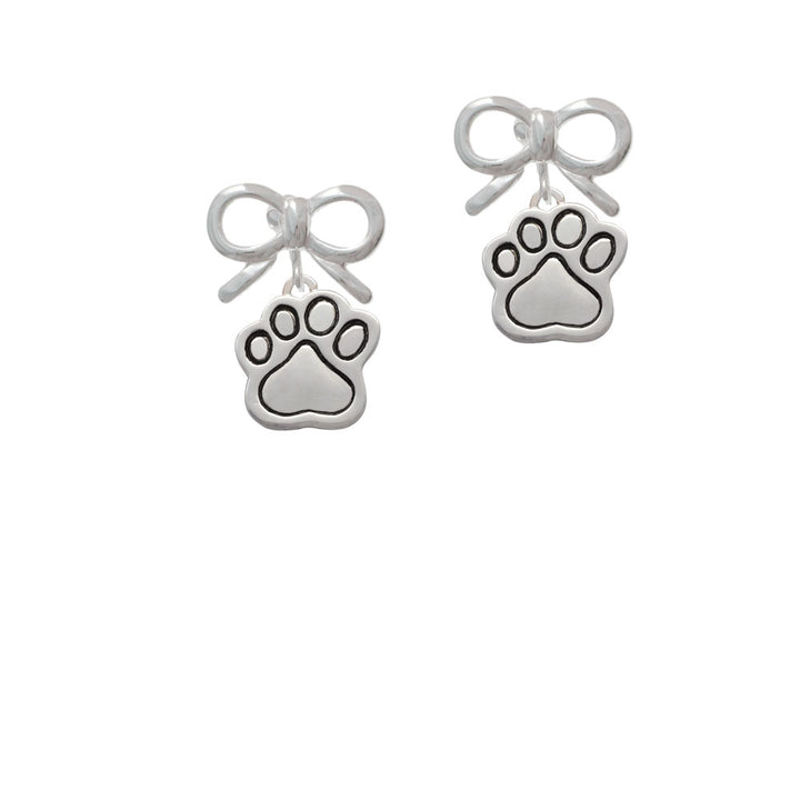 Large Paw Crystal Clip On Earrings Image 9