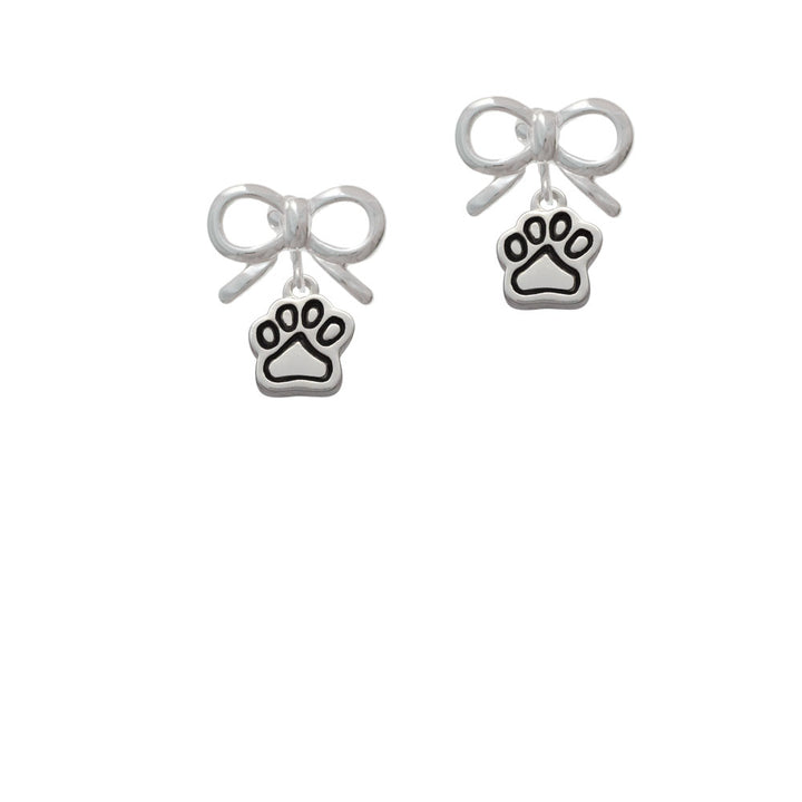 Small Paw Crystal Clip On Earrings Image 9