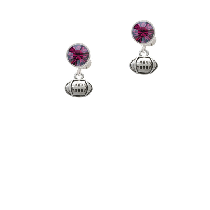 Mini Football Crystal Clip On Earrings Image 8