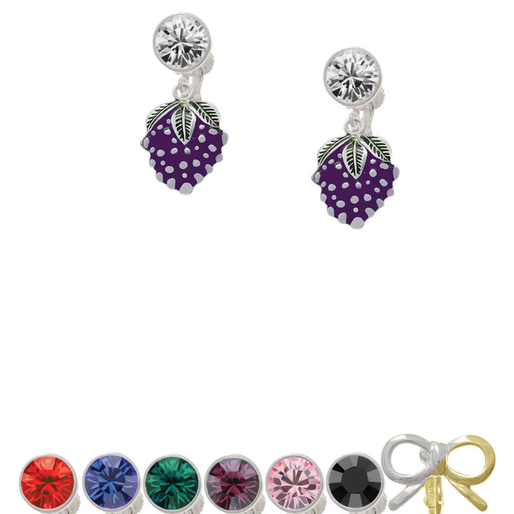 Grapes Crystal Clip On Earrings Image 1