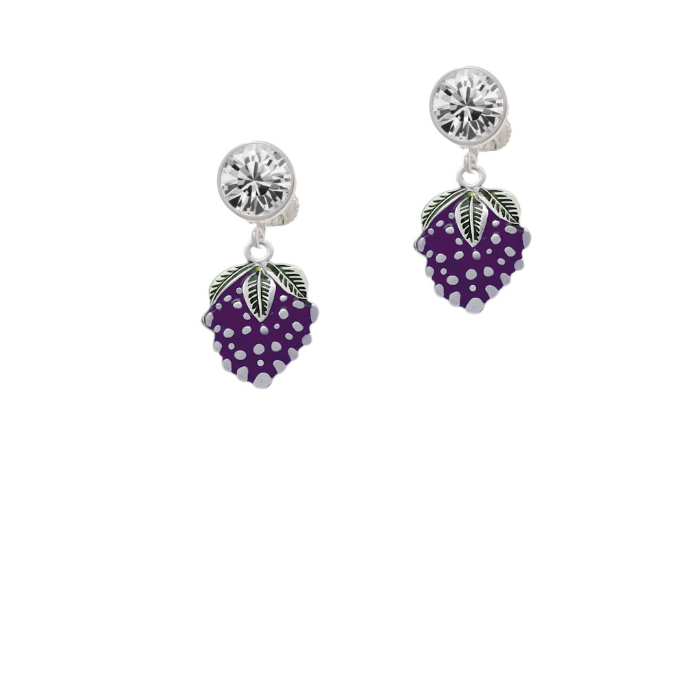 Grapes Crystal Clip On Earrings Image 2