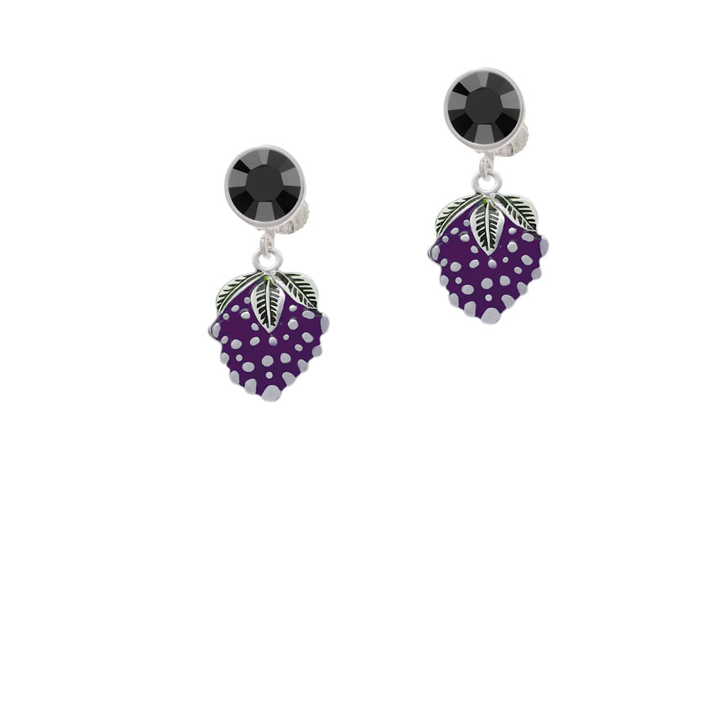 Grapes Crystal Clip On Earrings Image 3