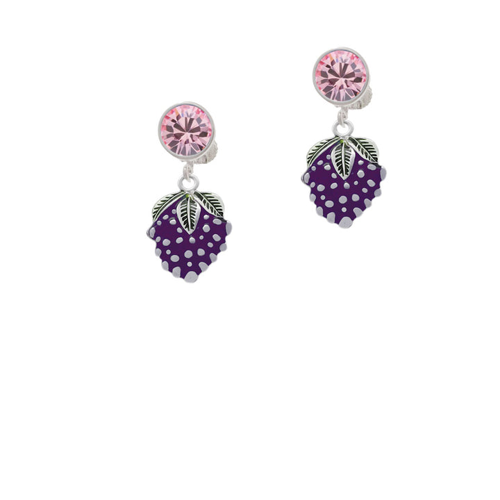 Grapes Crystal Clip On Earrings Image 4