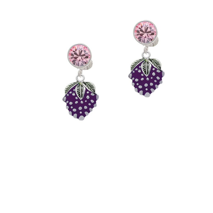 Grapes Crystal Clip On Earrings Image 1