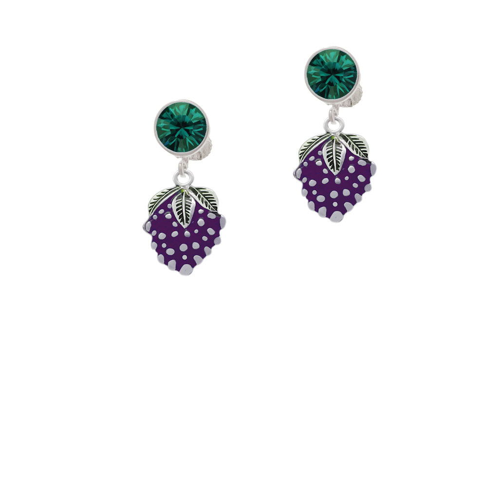 Grapes Crystal Clip On Earrings Image 6