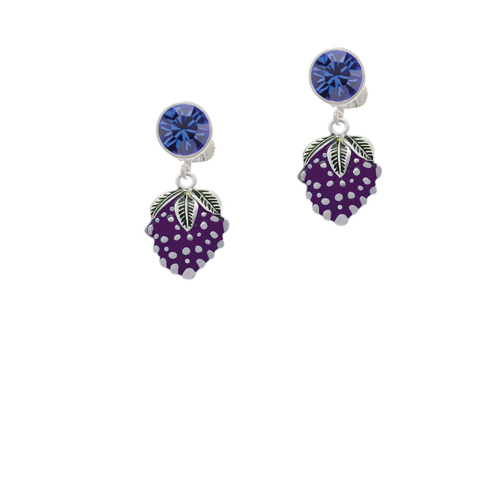 Grapes Crystal Clip On Earrings Image 7