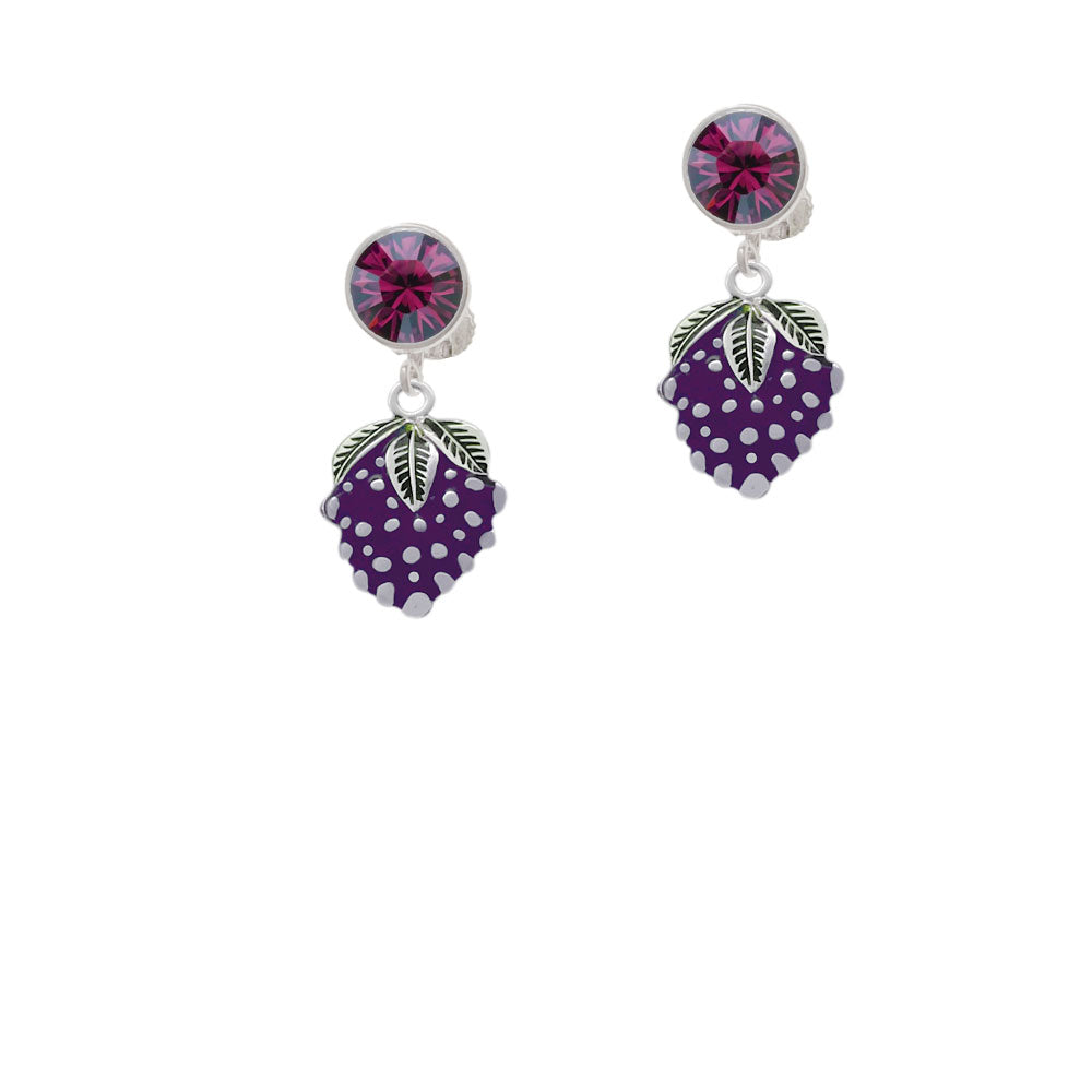 Grapes Crystal Clip On Earrings Image 8