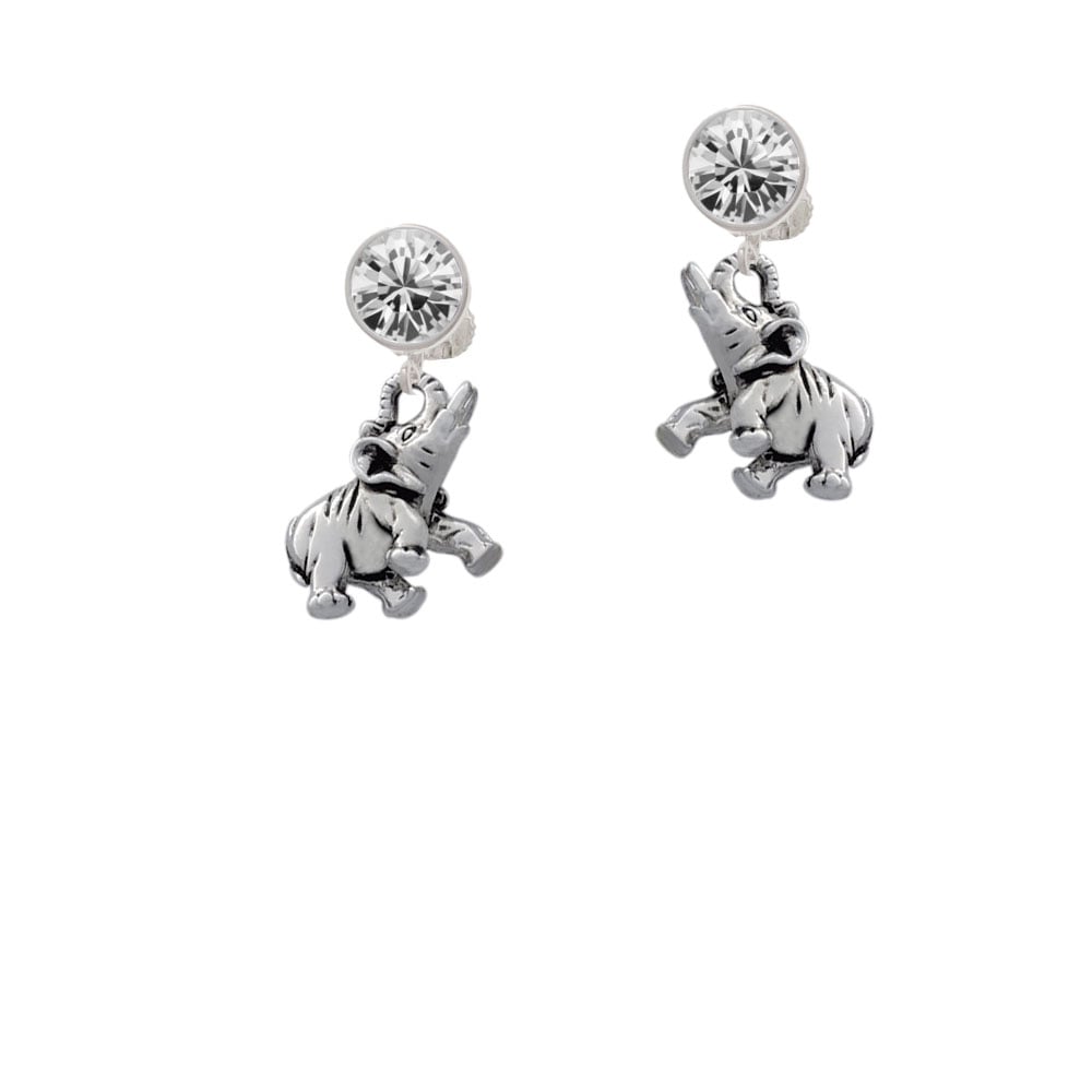 Elephant Crystal Clip On Earrings Image 2