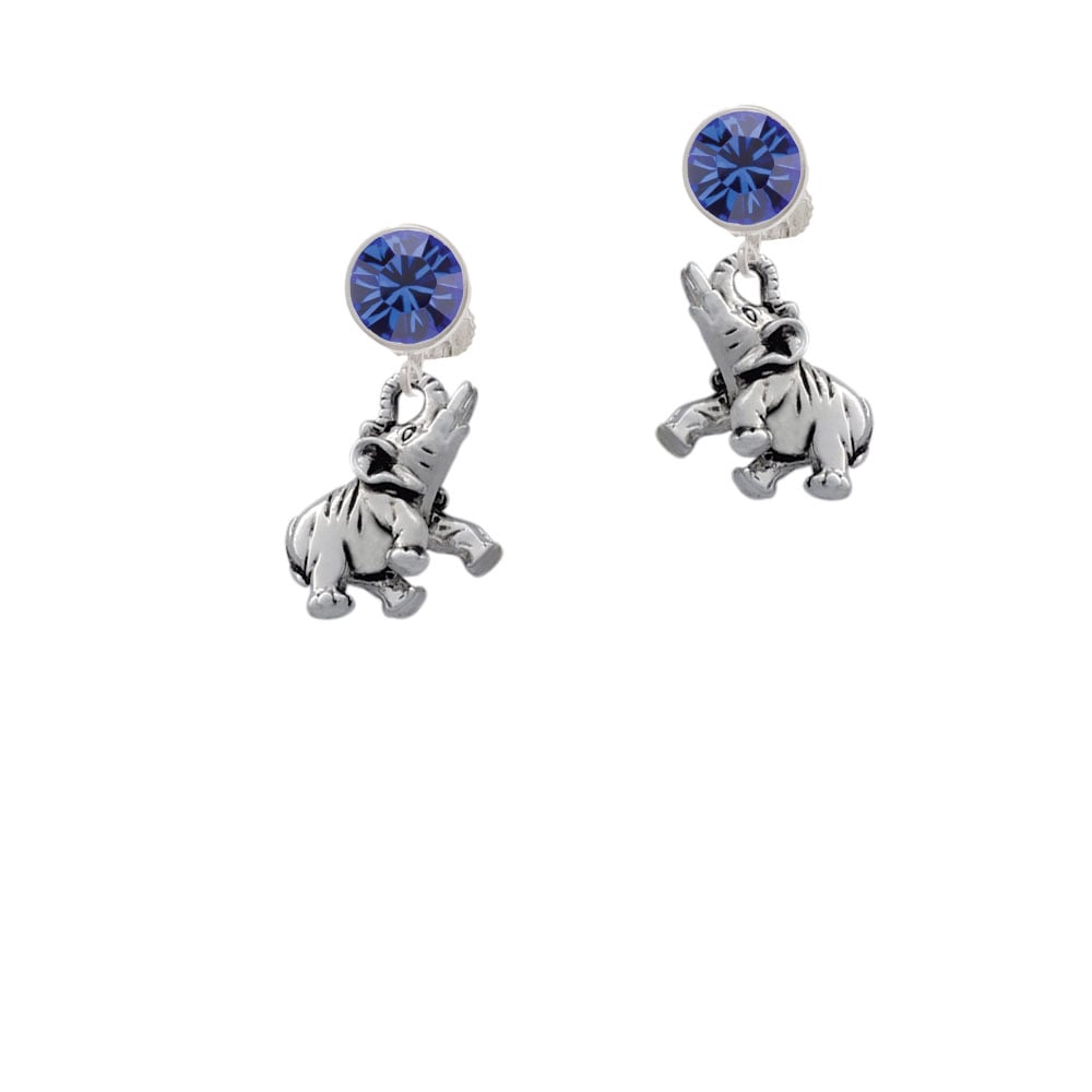 Elephant Crystal Clip On Earrings Image 1