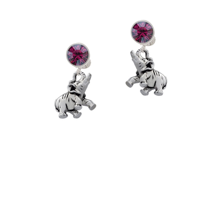 Elephant Crystal Clip On Earrings Image 8