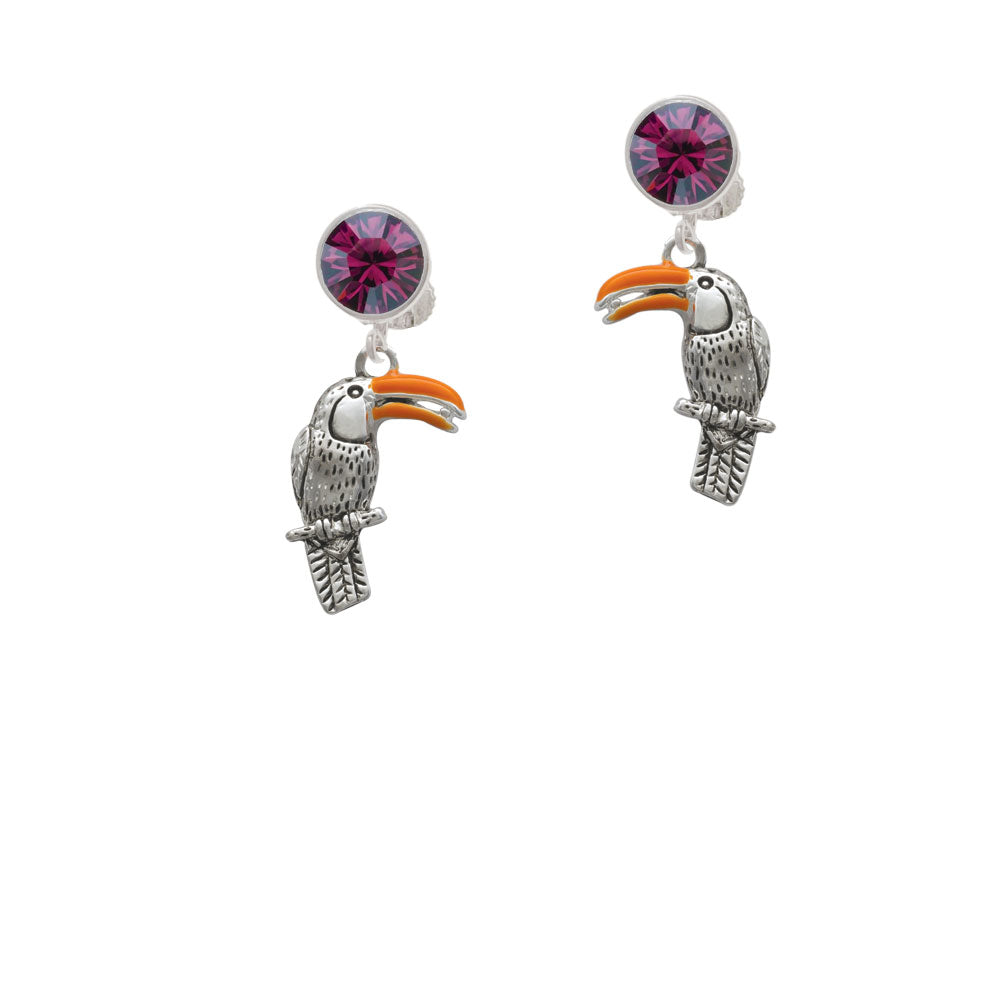 Toucan Crystal Clip On Earrings Image 8