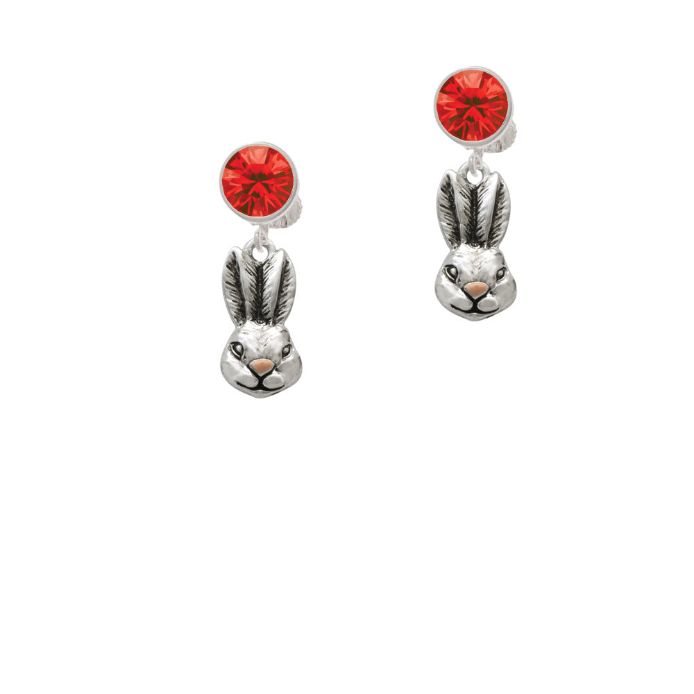 Antiqued Bunny Head Crystal Clip On Earrings Image 4