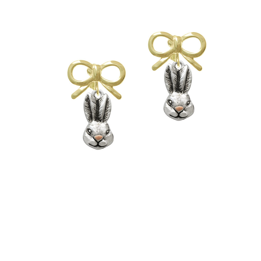 Antiqued Bunny Head Crystal Clip On Earrings Image 10