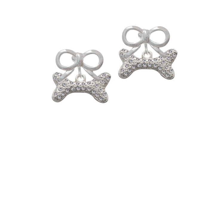 Large Clear Crystal Dog Bone Crystal Clip On Earrings Image 9