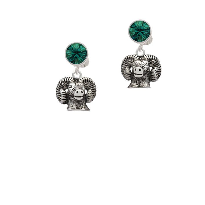 Ram Head Crystal Clip On Earrings Image 6