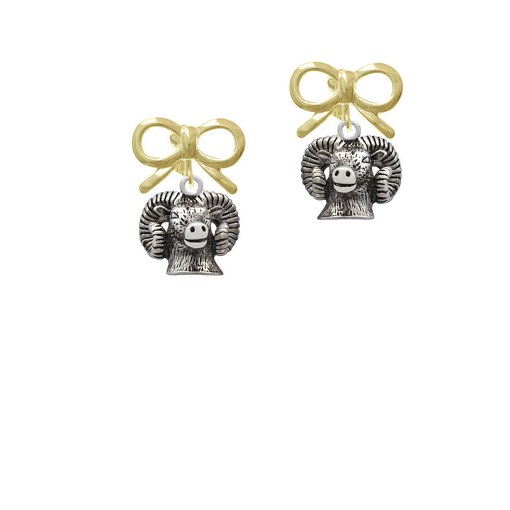 Ram Head Crystal Clip On Earrings Image 10