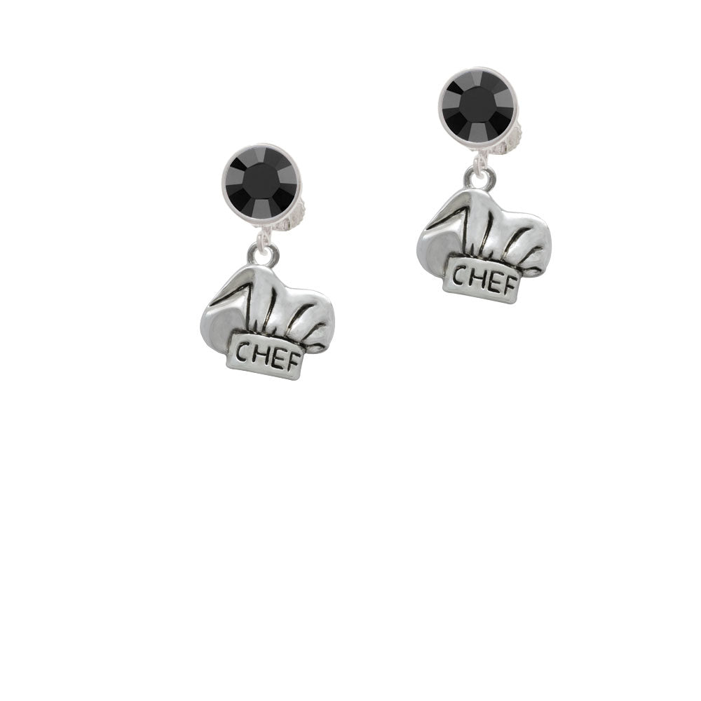 Chef Hat Crystal Clip On Earrings Image 3