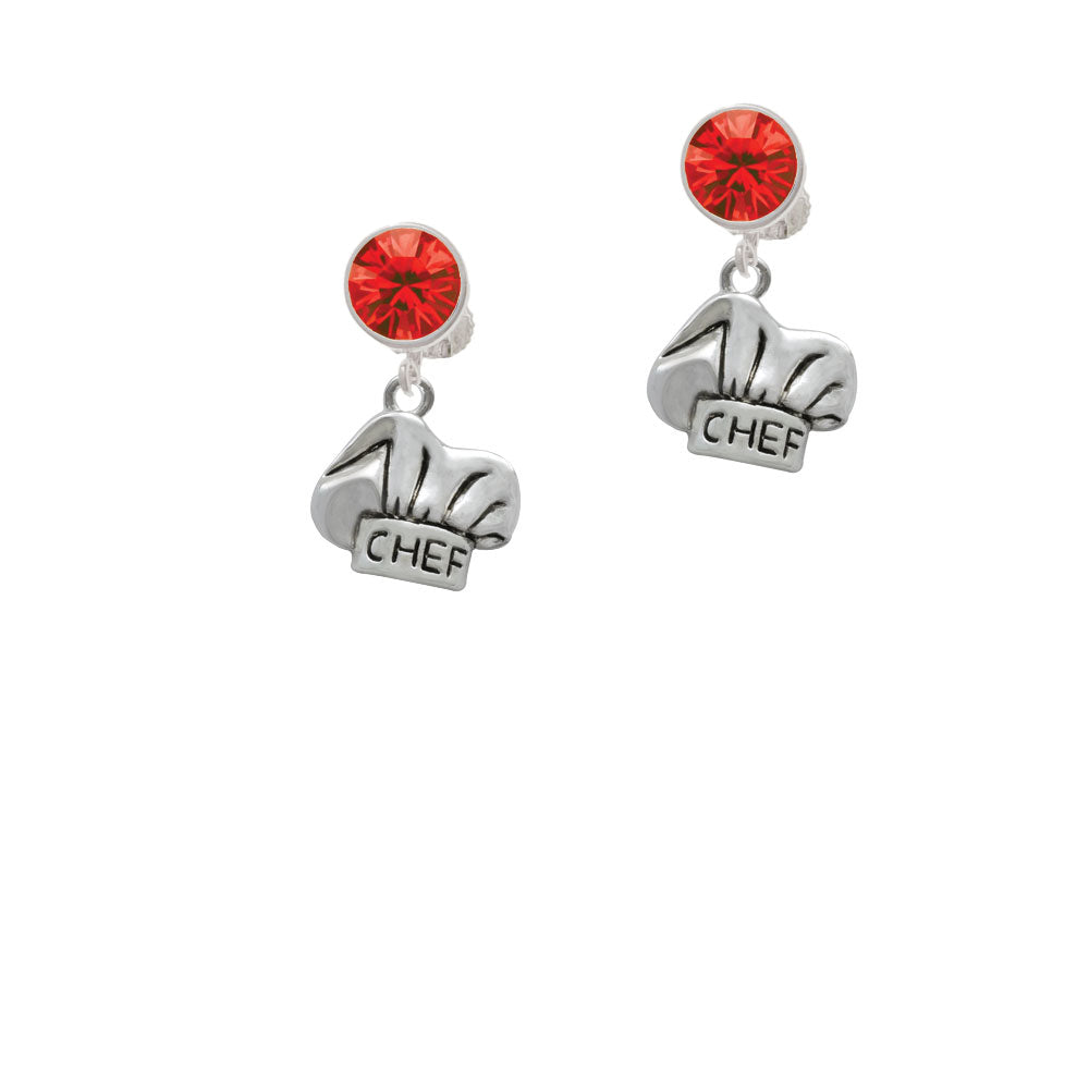 Chef Hat Crystal Clip On Earrings Image 4