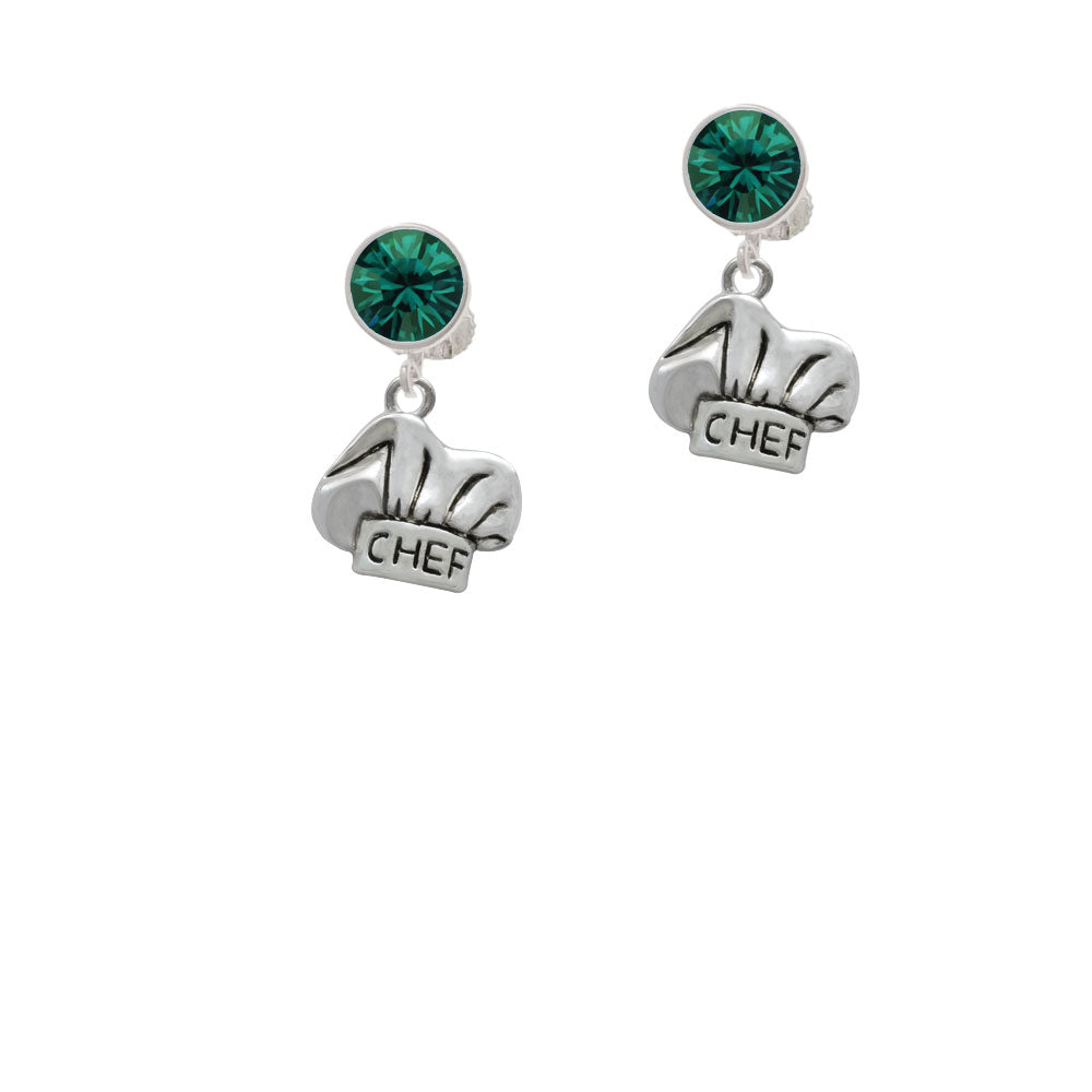 Chef Hat Crystal Clip On Earrings Image 6