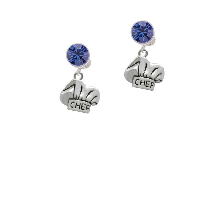 Chef Hat Crystal Clip On Earrings Image 7