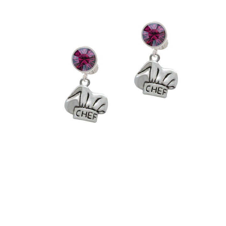 Chef Hat Crystal Clip On Earrings Image 8