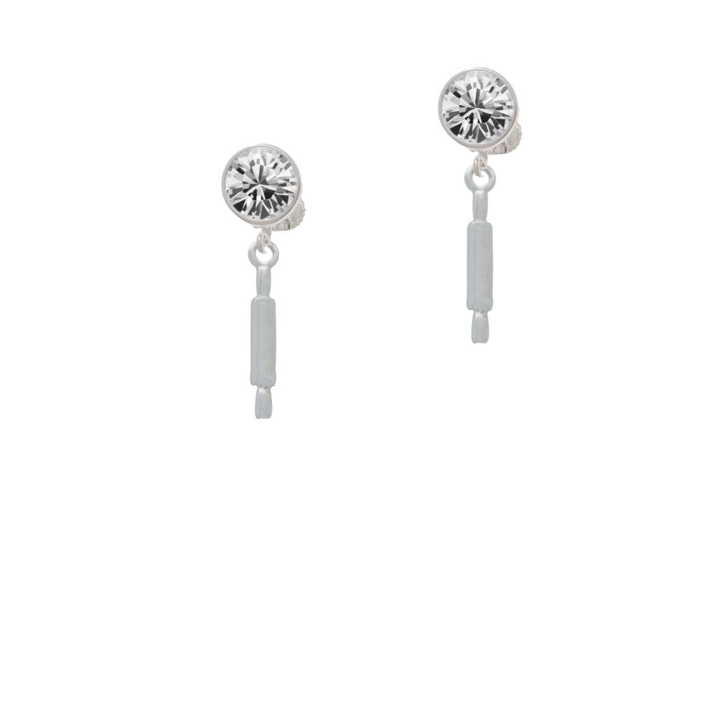 Rolling Pin Crystal Clip On Earrings Image 2