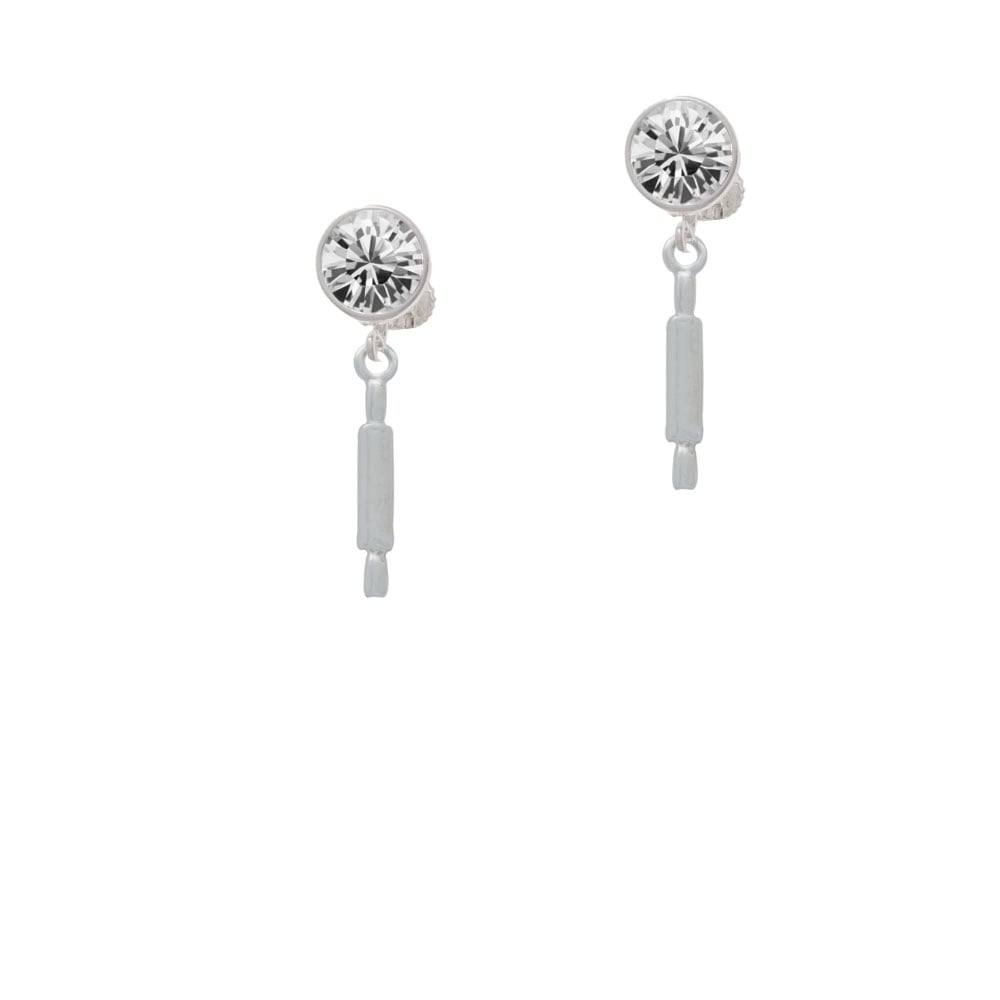 Rolling Pin Crystal Clip On Earrings Image 1