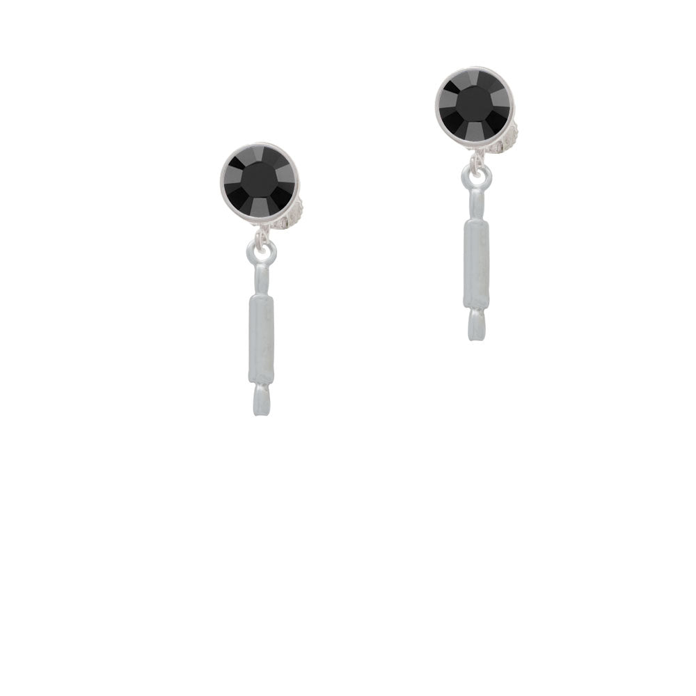 Rolling Pin Crystal Clip On Earrings Image 3