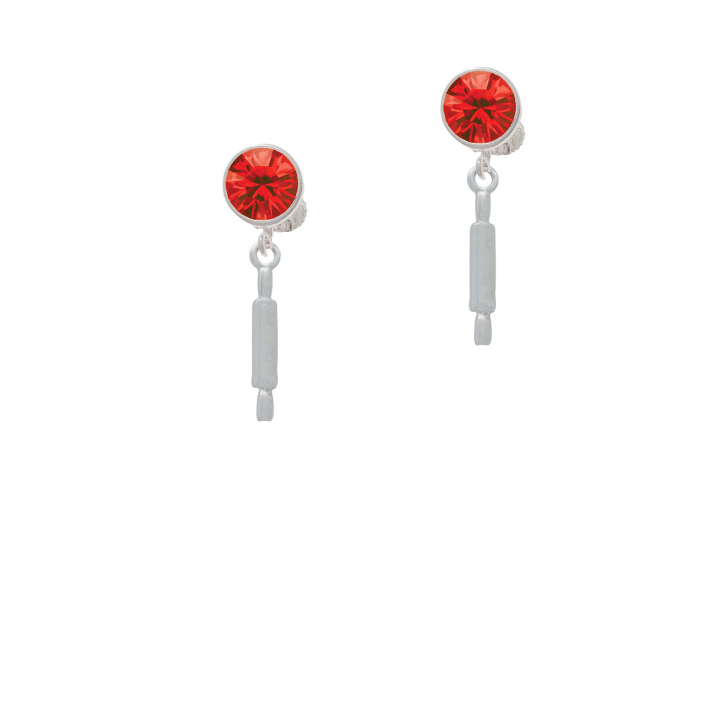 Rolling Pin Crystal Clip On Earrings Image 4