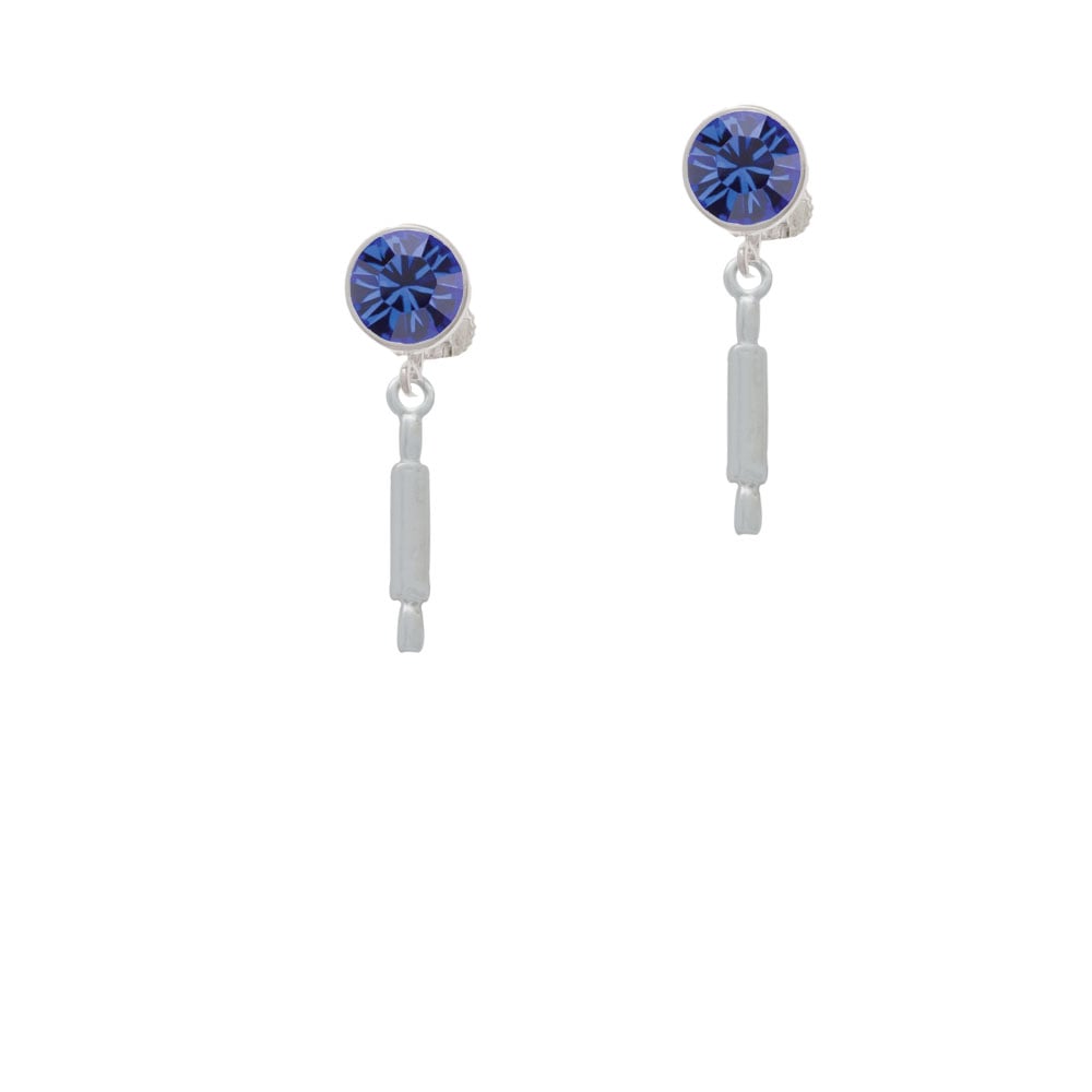 Rolling Pin Crystal Clip On Earrings Image 7