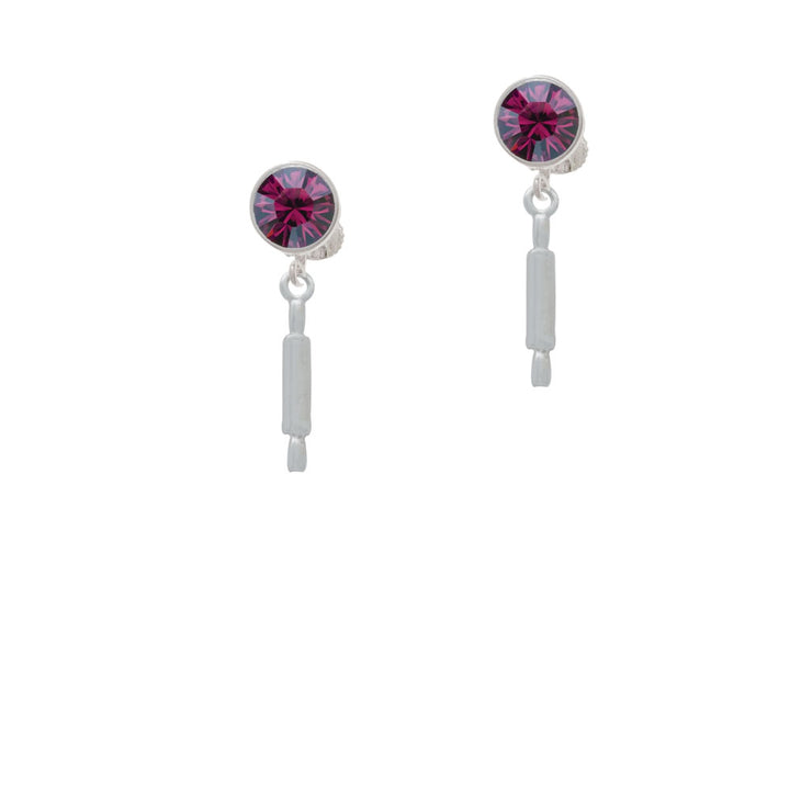 Rolling Pin Crystal Clip On Earrings Image 8