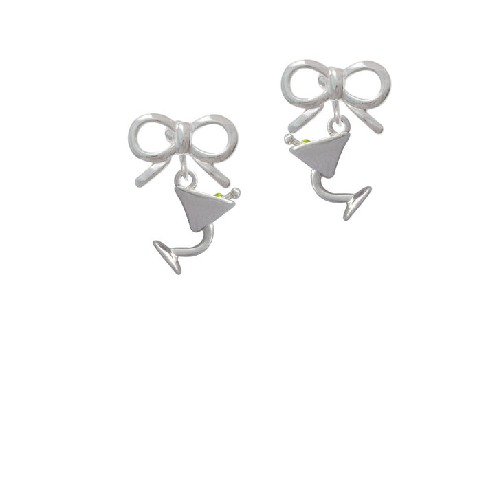 Martini Drink with Olive Crystal Clip On Earrings Image 9