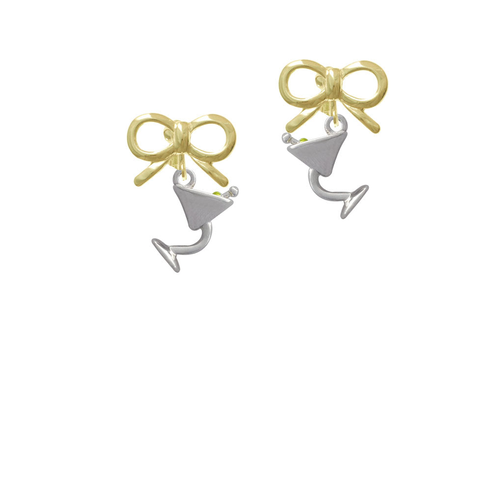 Martini Drink with Olive Crystal Clip On Earrings Image 10