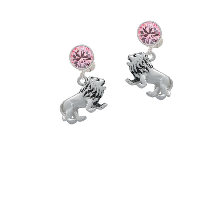 3-D Lion Crystal Clip On Earrings Image 4