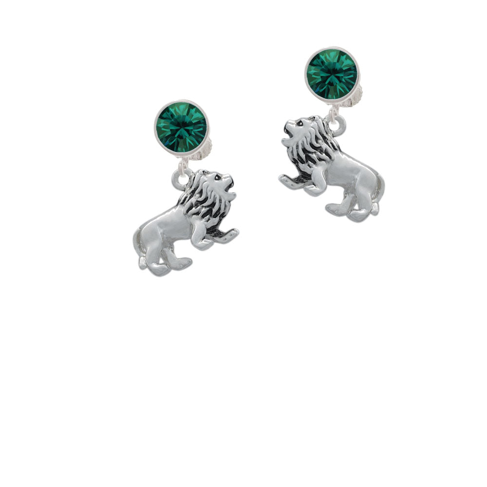 3-D Lion Crystal Clip On Earrings Image 6